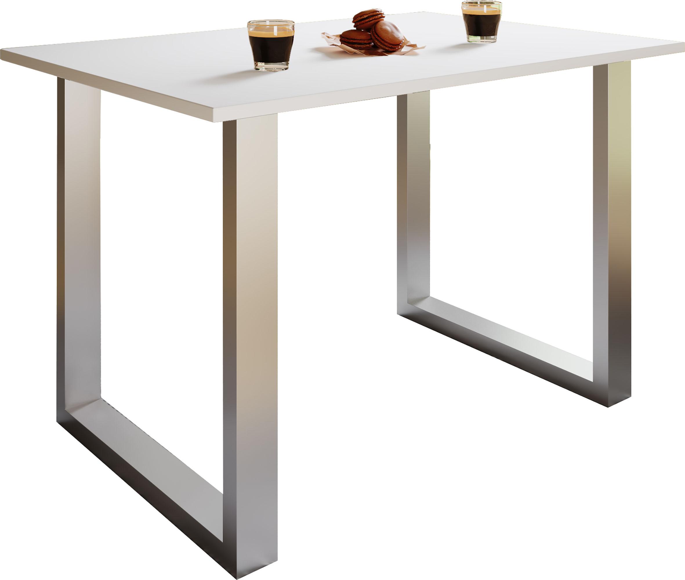 Jedilna Miza Xona, Bela, Srebrna - srebrne barve/bela, Basics, leseni material (110/80/76cm) - MID.YOU