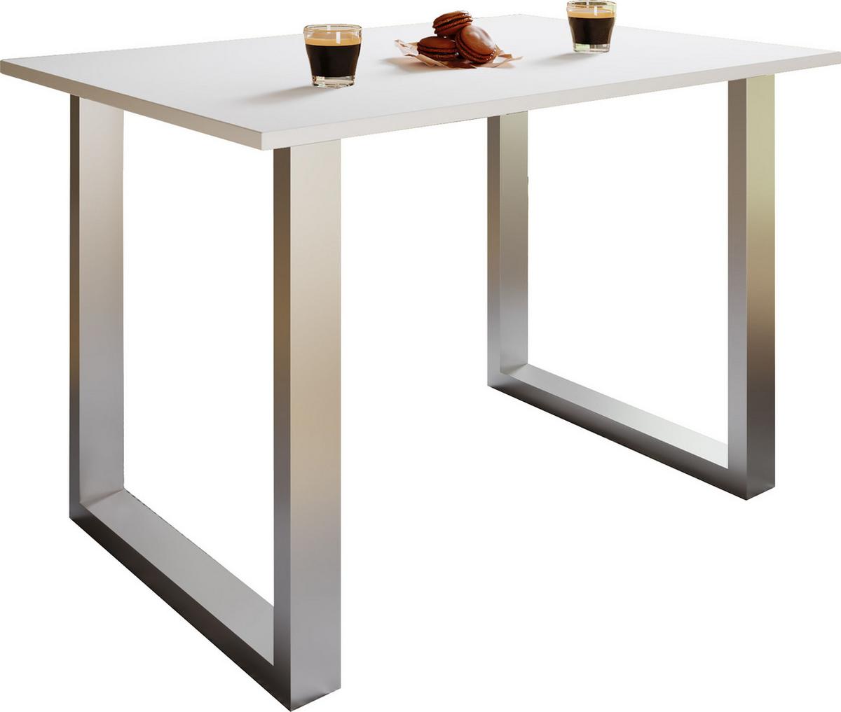 Jedilna Miza Xona, Bela, Srebrna - srebrne barve/bela, Basics, leseni material (110/80/76cm) - MID.YOU