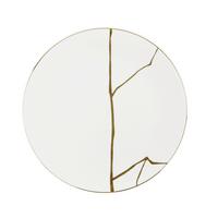 Plitvi Krožnik Onix - zlate barve/bela, Moderno, keramika (27cm) - Mömax