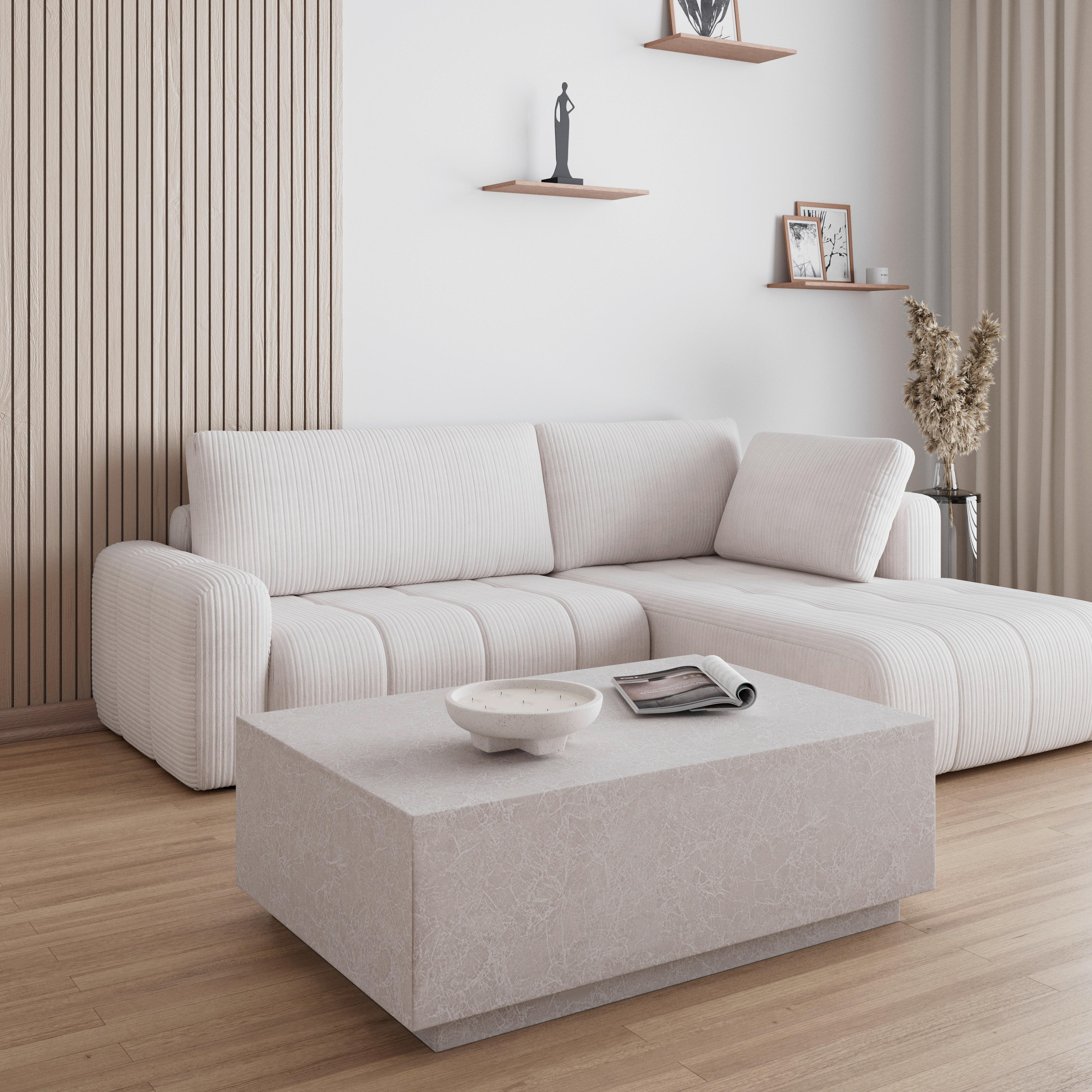 Dohányzóasztal Marcel - bézs, Modern, faalapú anyag (120/35/80cm) - Bessagi Home