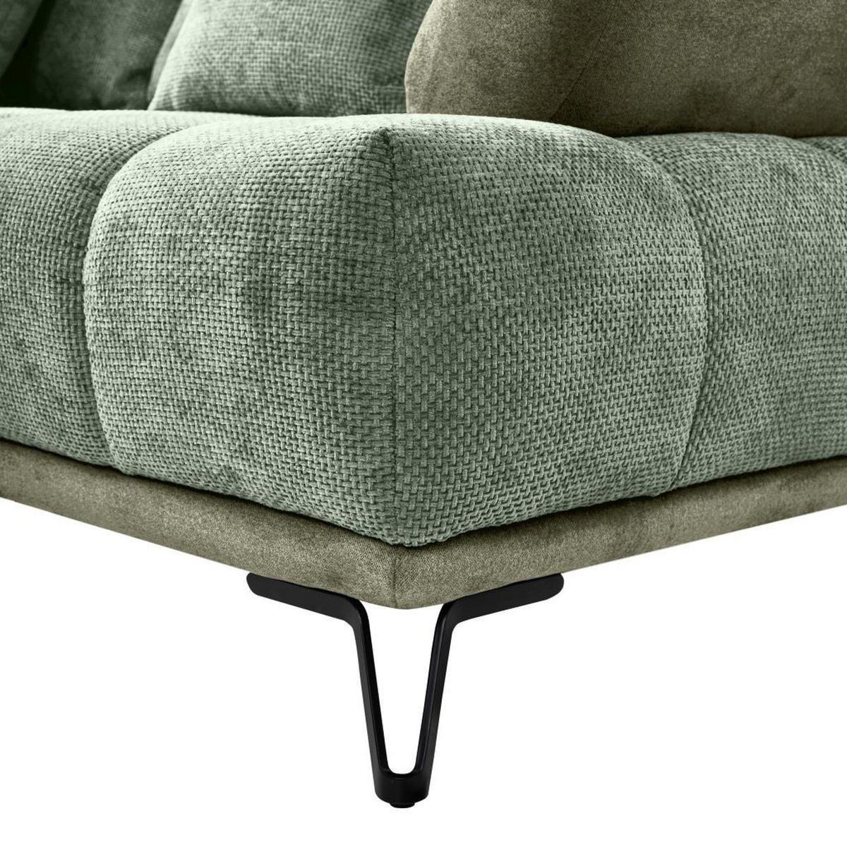 Kutna Garnitura Largo N - zelena/crna, Moderno, tekstil/metal (184/262cm) - Modern Living