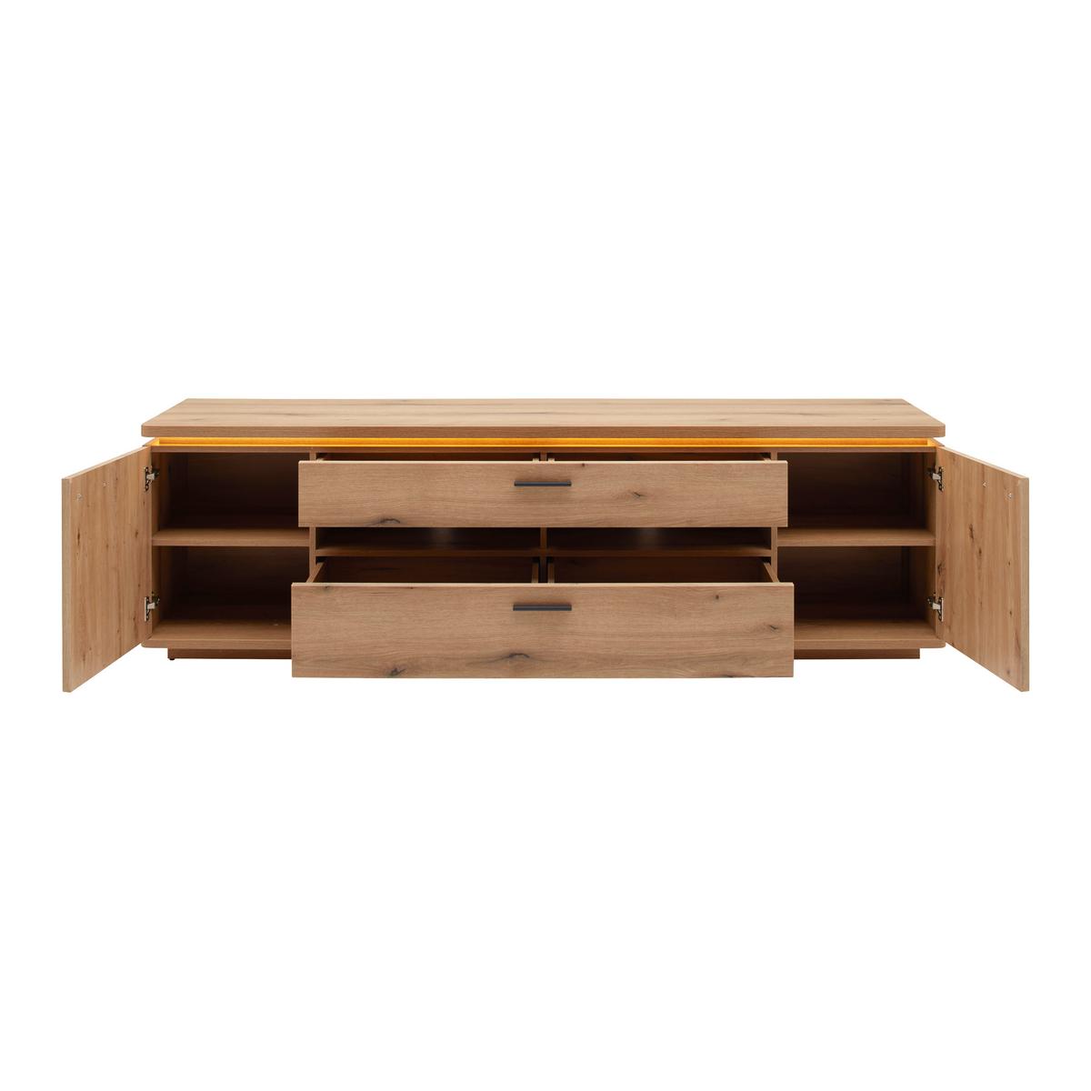 TV-Element Alameda Eichefarben - Eichefarben/Anthrazit, Modern, Holzwerkstoff/Metall (210/65/50cm) - Mömax