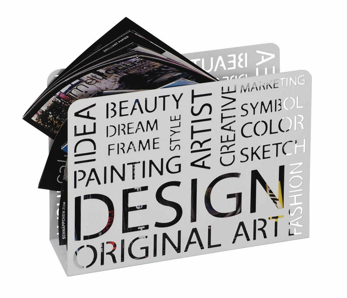 Stalak Za Novine Design - bijela, Moderno, metal (35/28/10cm) - Modern Living