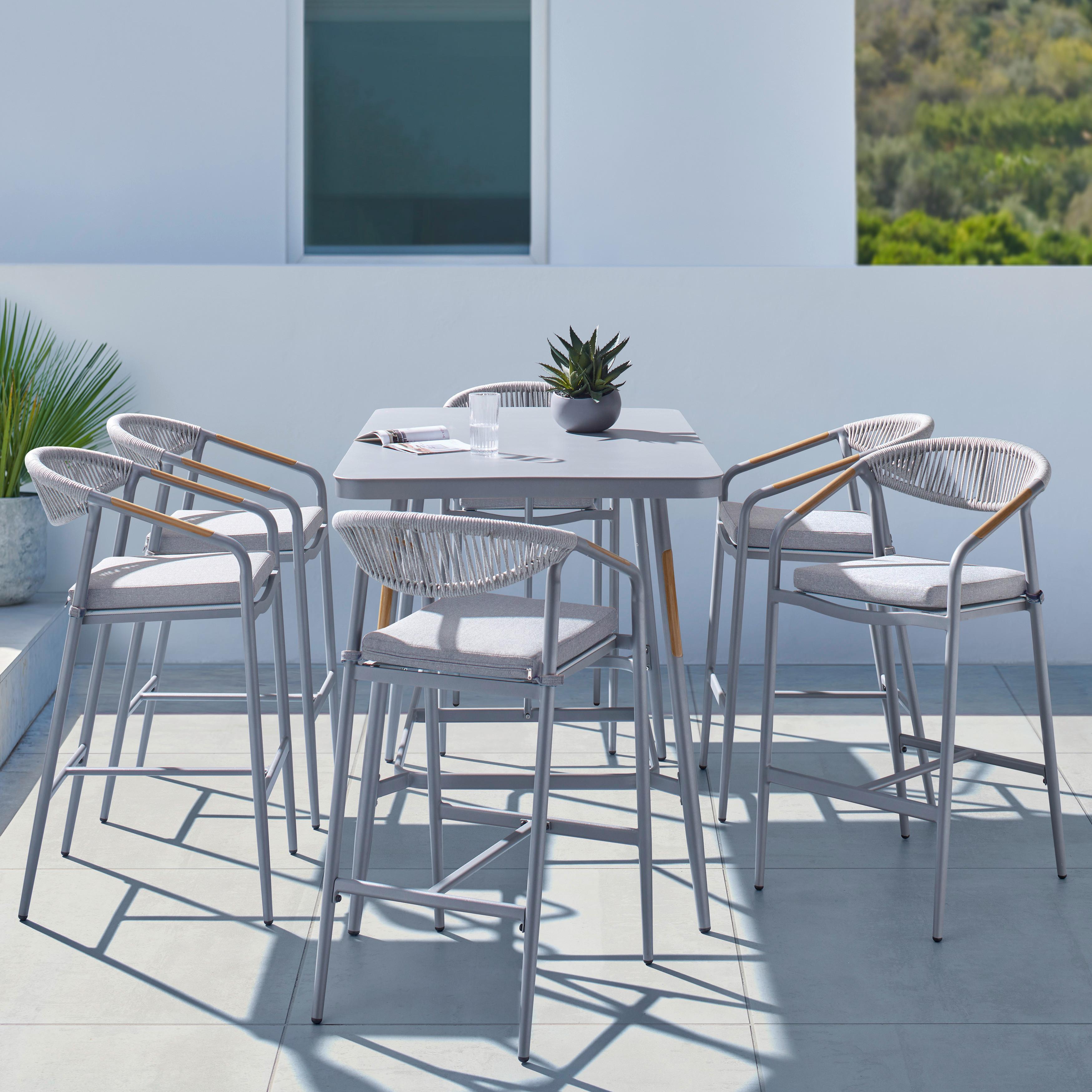 Set grădină Allonso - alb/gri, Modern, plastic/metal - Bessagi Garden