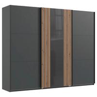 DULAP USI CULISANTE ATLANTA - grafit/stejar Artisan, Modern, sticlă/material pe bază de lemn (250/216/65cm) - Premium Living
