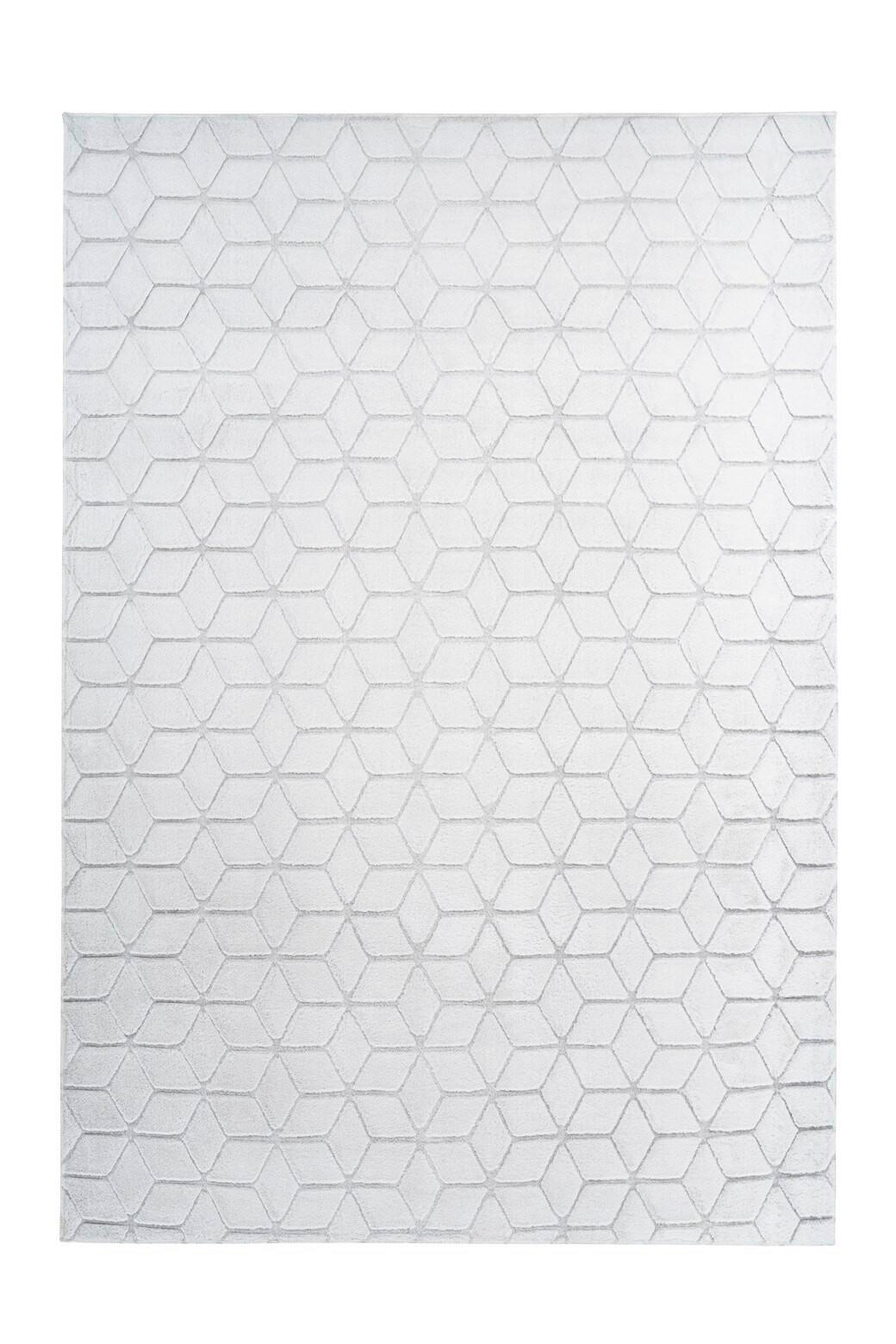 Teppich Vivica 125 Weiss / Graublau - Weiss/Grau, Konventionell, Textil (160/230cm) - Kayoom