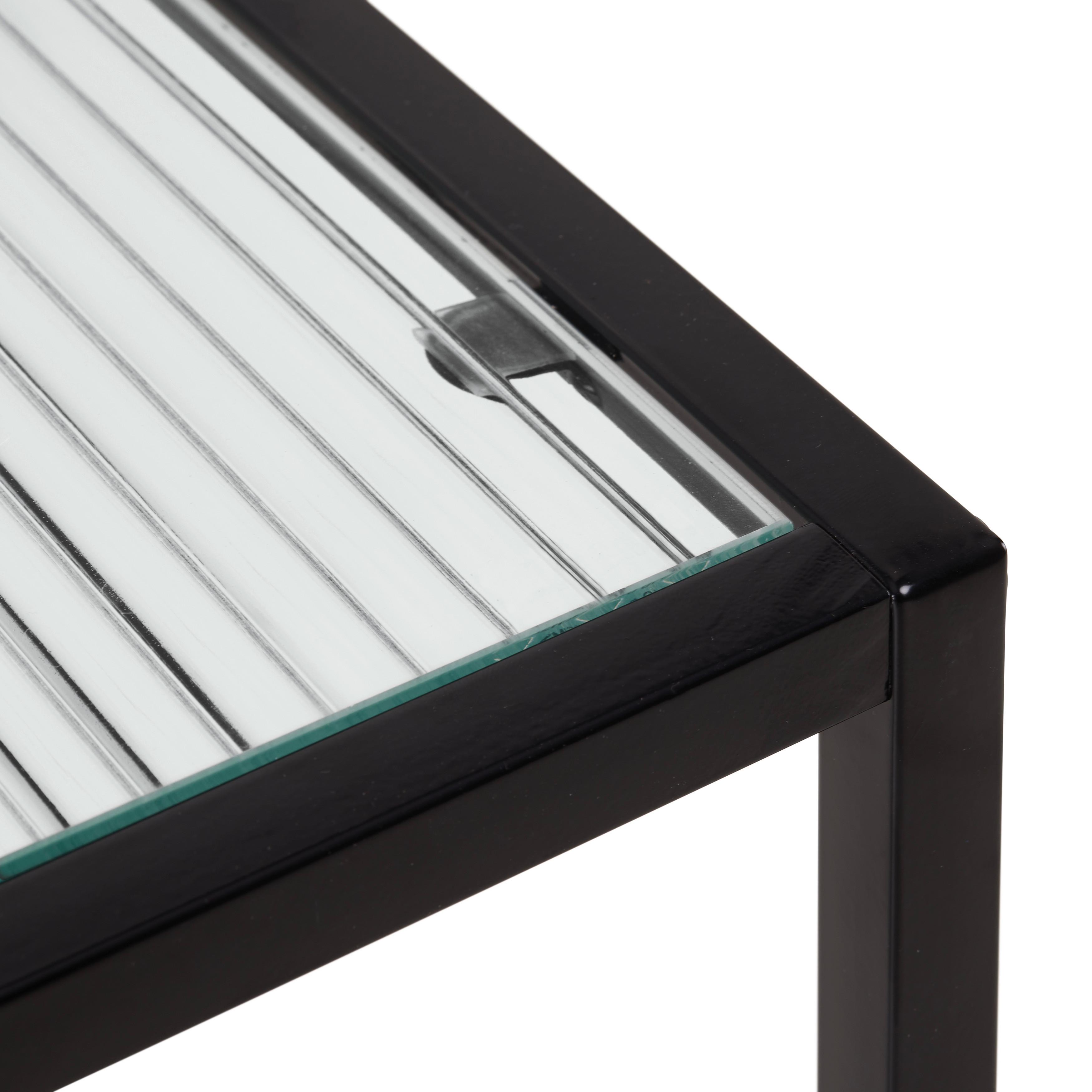 SOFFBORD KUBO -BASED- - svart, Modern, metall/glas (60/60/38cm) - Based