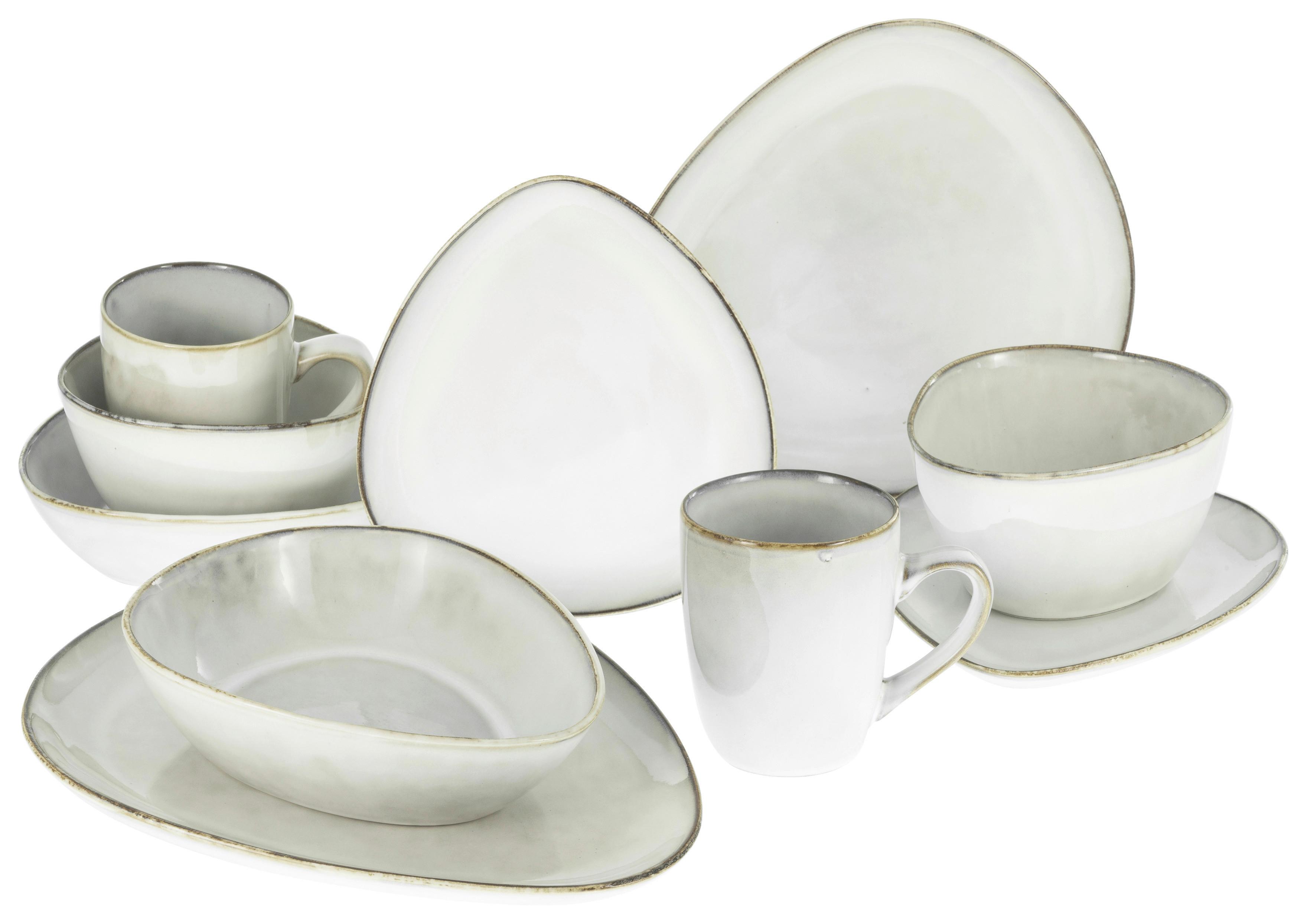 Kombiservice Cloudy in Weiß, 10-teilig - Weiß, Trend, Keramik - Creatable