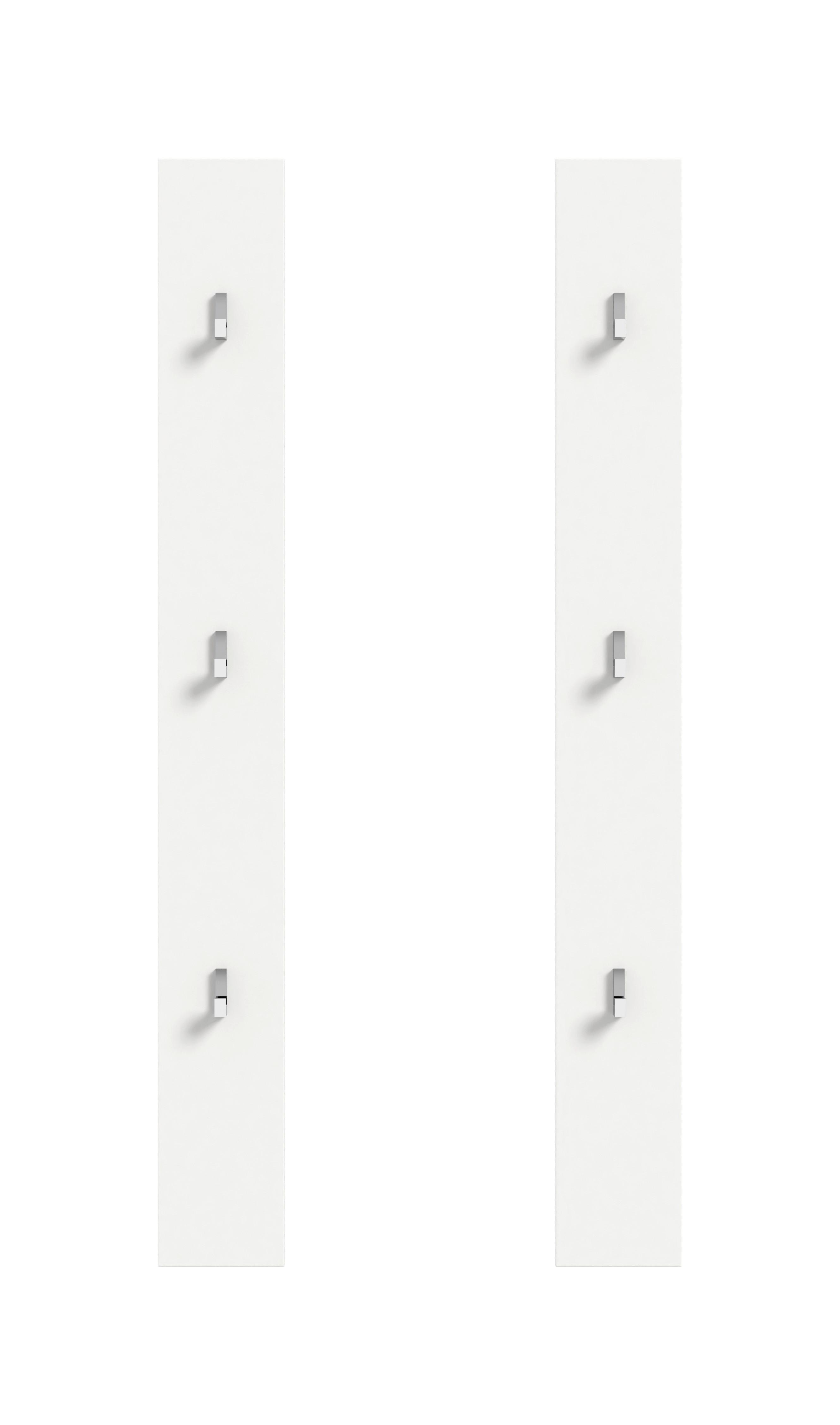 GARDEROBENPANEEL PROJEKT X - Weiss Hochglanz/Weiss, Design, Holzwerkstoff (13cm) - Livetastic