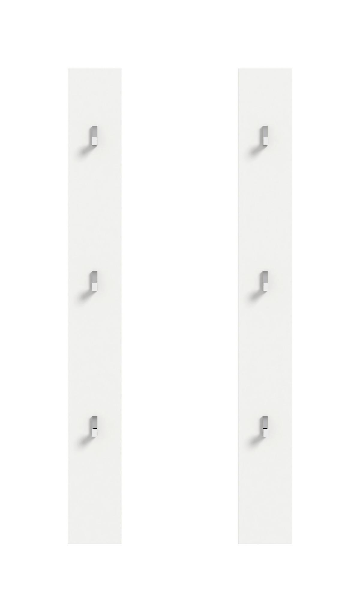 GARDEROBENPANEEL PROJEKT X - Weiss Hochglanz/Weiss, Design, Holzwerkstoff (13cm) - Livetastic