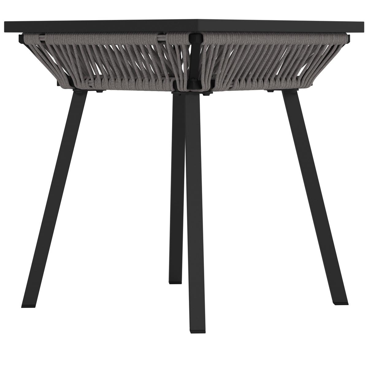 Balkonset Bela Hellgrau Hellgrau Outdoorstoff/Metall - Hellgrau/Schwarz, MODERN, Textil/Metall - Bessagi Garden