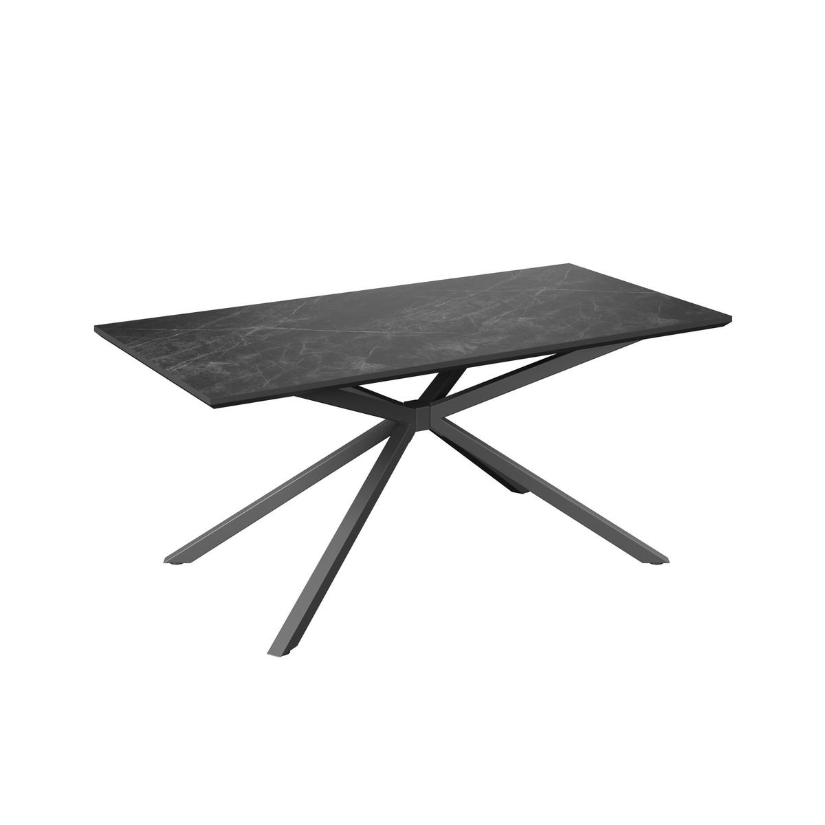 Jedilna Miza James, Temno Siva, 180x90 - temno siva/črna, Trend, kovina/leseni material (180/76/90cm)