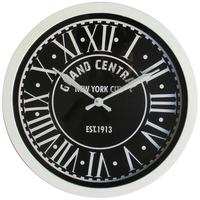 Falióra Grand Central - fekete/fehér, faalapú anyag/Üveg (54,5/5cm) - Modern Living