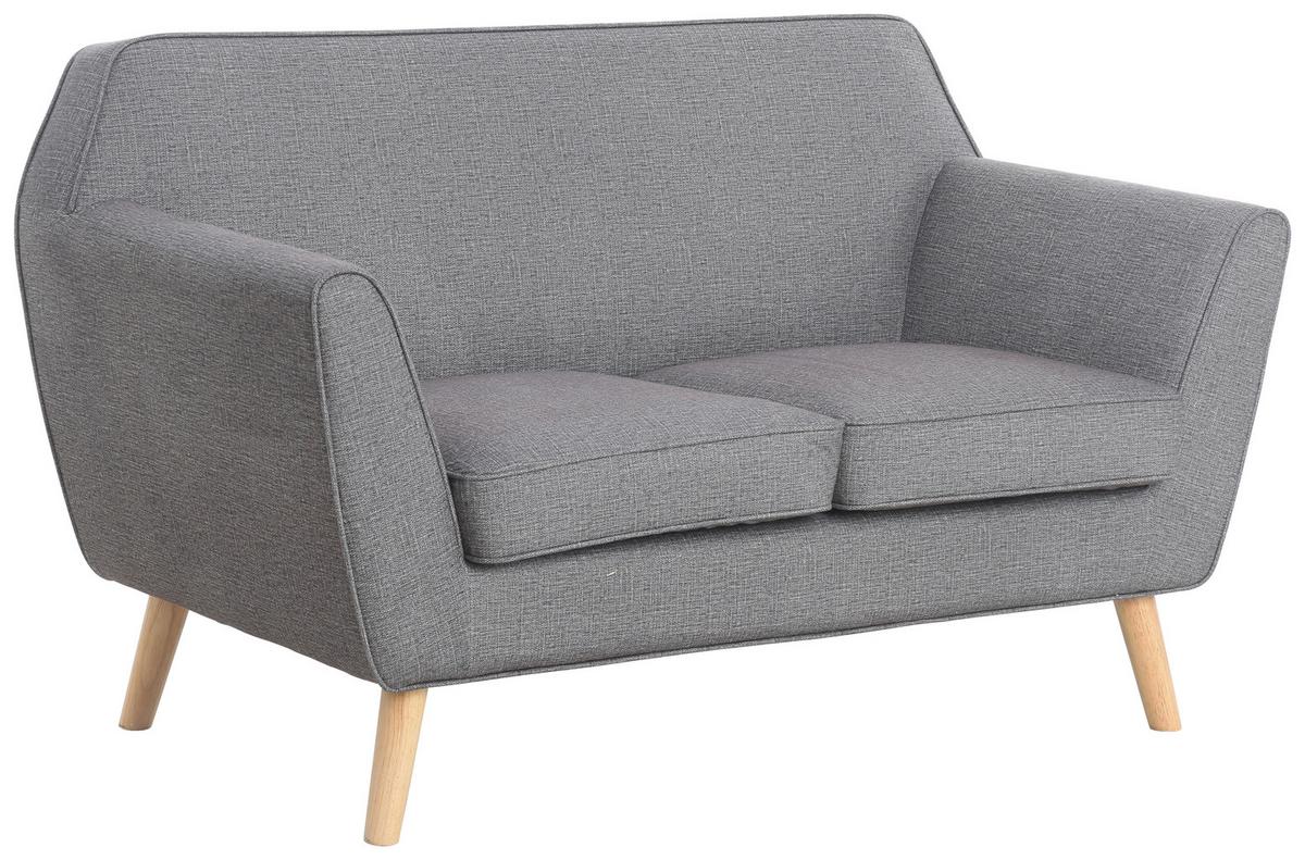 Dvosed Lara, Siva - temno siva/naravne barve, Konvencionalno, tekstil/les (138/83/79cm) - P & B