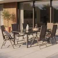 GARTENSET AMALFI - Taupe/Silberfarben, MODERN, Textil/Metall - Gardenson