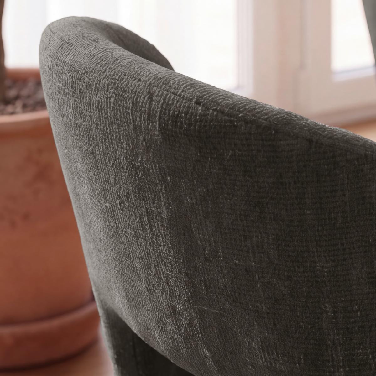 Stuhl Anea Dunkelgrau Webstoff Gepolstert - Dunkelgrau, MODERN, Holz/Textil (52/79/55,5cm) - Bessagi Home
