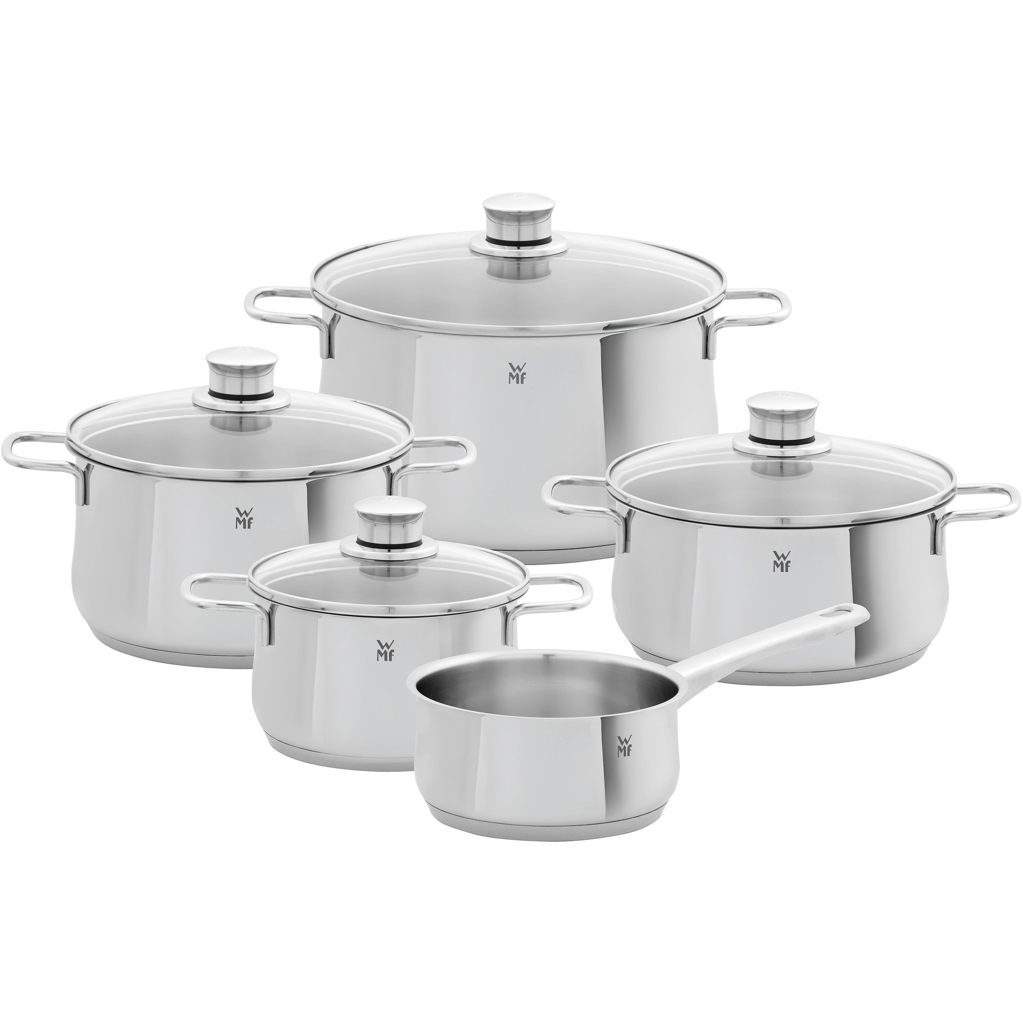 Kochtopfset WMF Diadem Plus Edelstahlfarben, 9-teilig - Edelstahlfarben, KONVENTIONELL, Metall - WMF