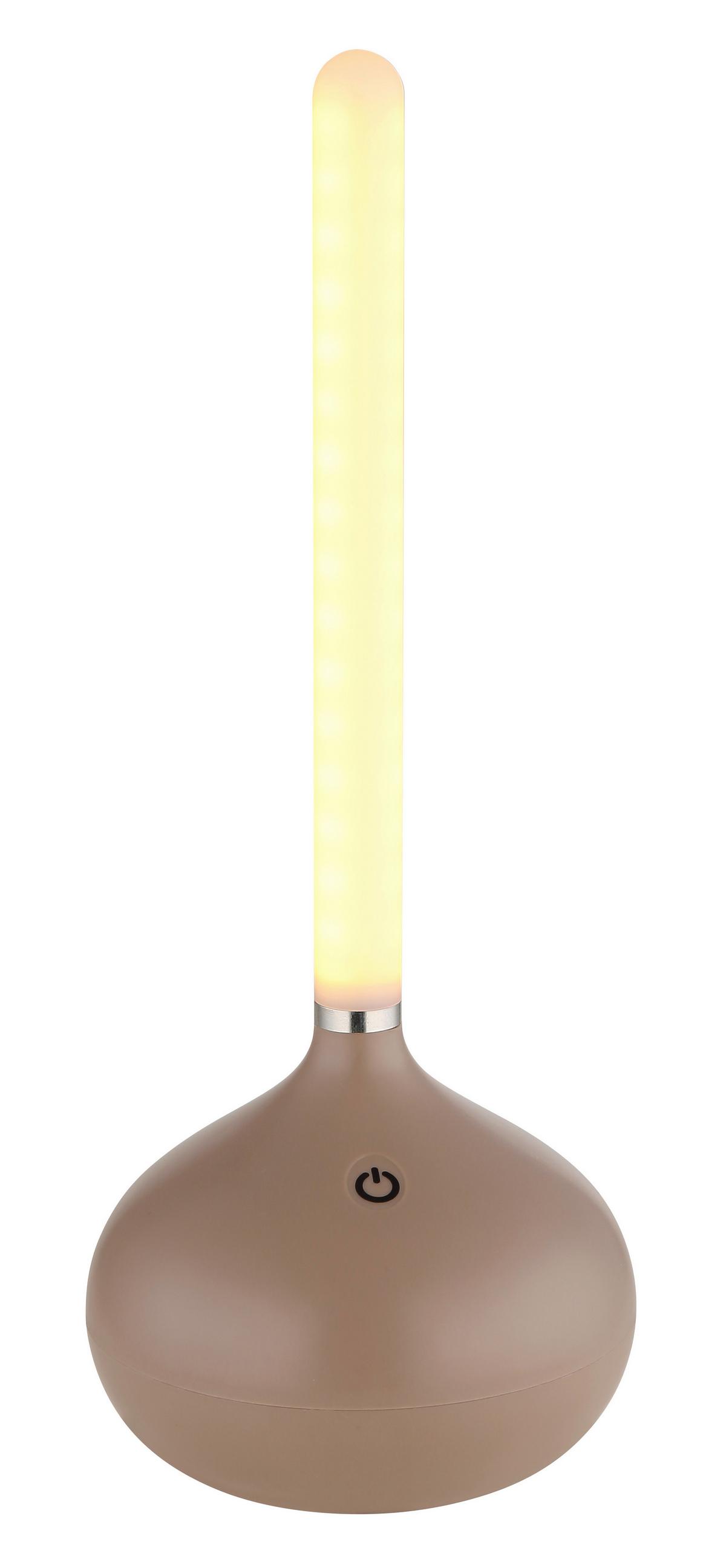 AKKU-TISCHLEUCHTE 28067CH TURNER - Champagner/Opal, Design, Kunststoff (9,6/24,3cm) - Globo