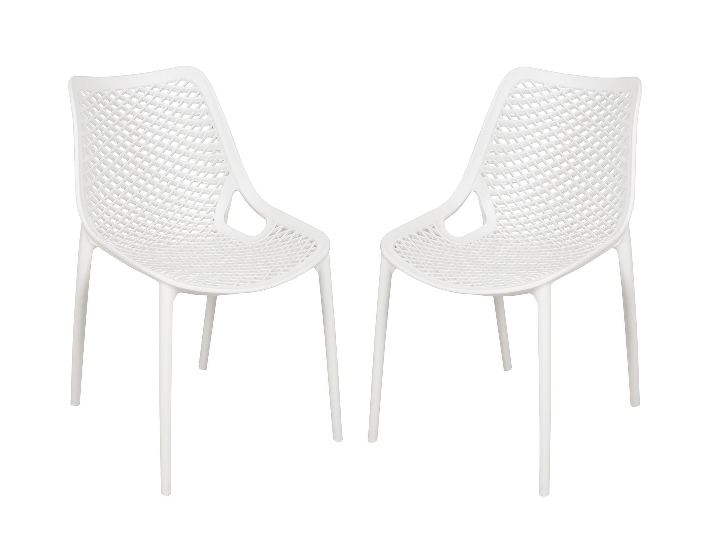 Gartenstuhl-Set Teana Weiß, 2er Set - Weiß, MODERN, Kunststoff (50/83/60cm) - Gardenson