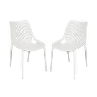 Gartenstuhl-Set Teana Weiß, 2er Set - Weiß, MODERN, Kunststoff (50/83/60cm) - Gardenson