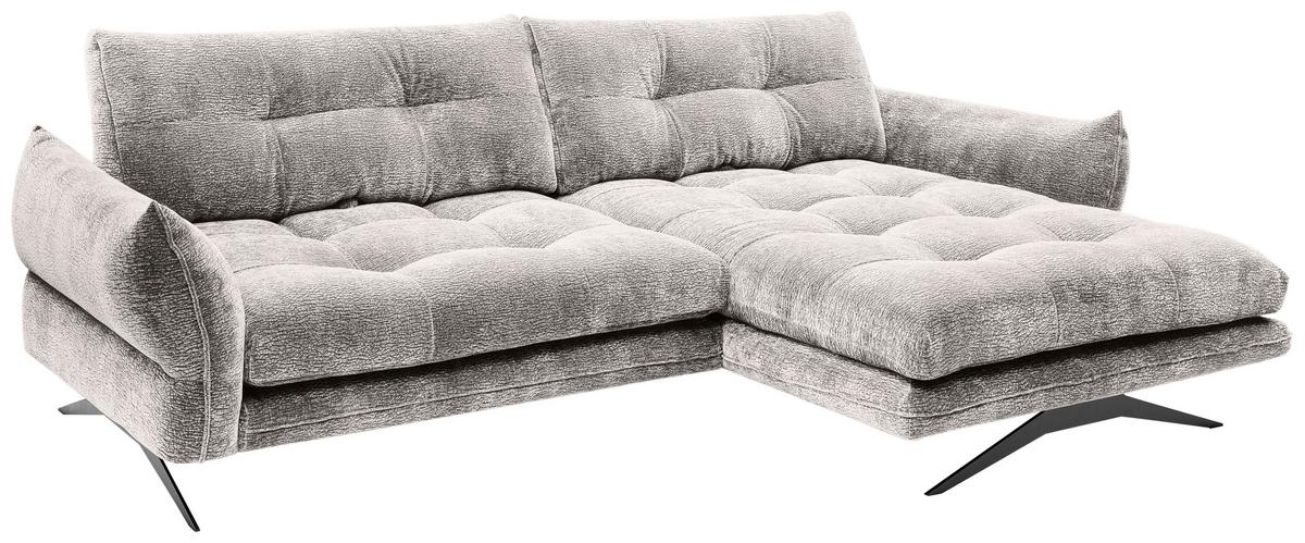 Kutna Garnitura Baxter - siva/crna, Moderno, tekstil/metal (280/68-87/177cm) - Premium Living