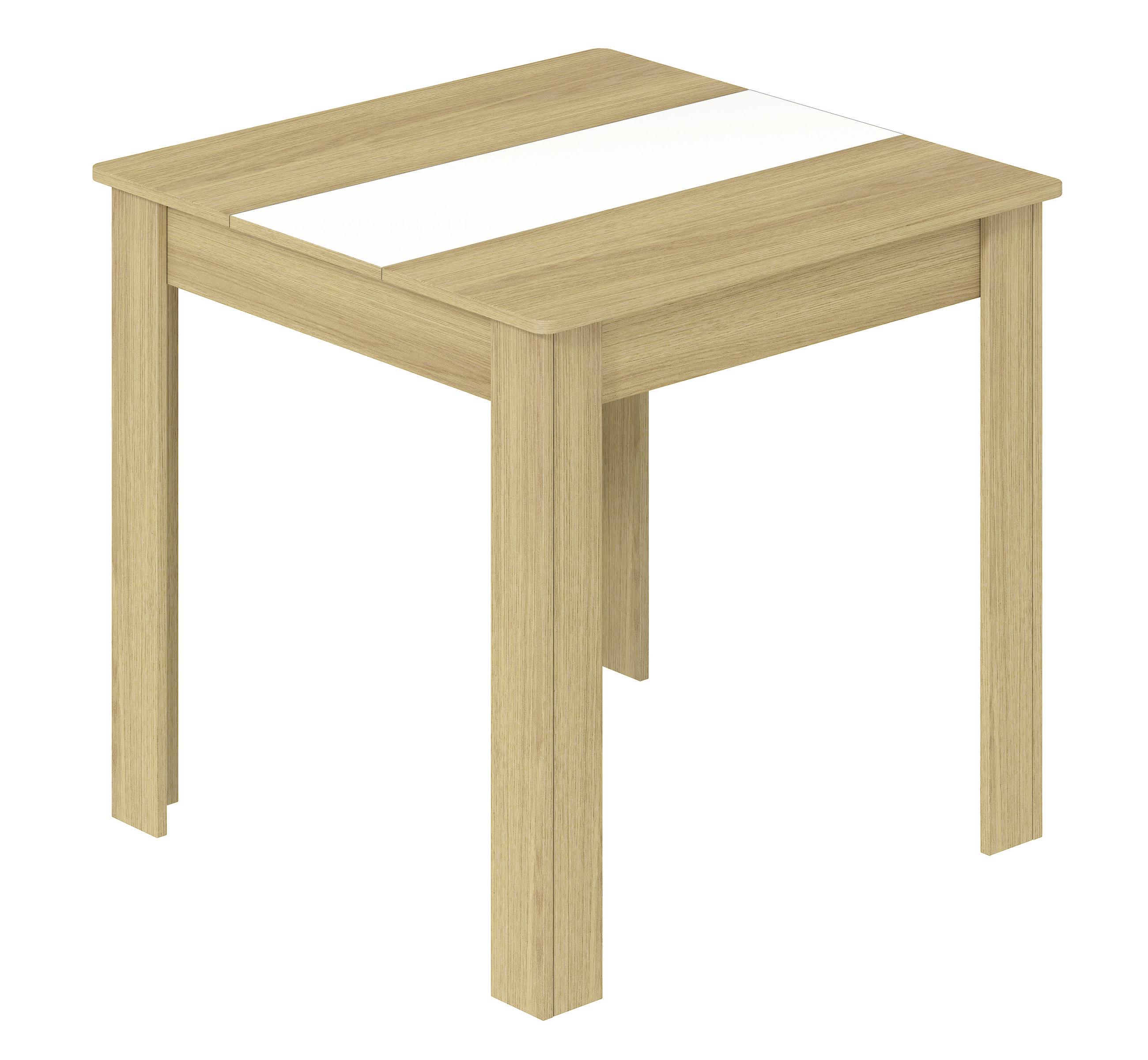 Esstisch Disalo Weiß/Honigeiche ca. 80x80x75cm - Honigeiche/Weiß, MODERN, Holzwerkstoff (80/80/75cm) - MID.YOU