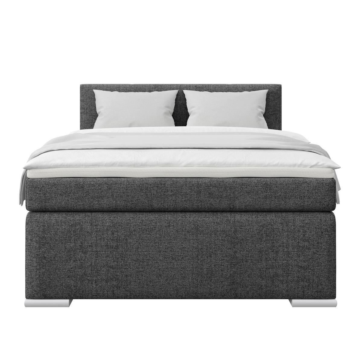 Boxspring Krevet Mira - boje grafita, Konvencionalno, metal/tekstil (140/200cm) - Best Price