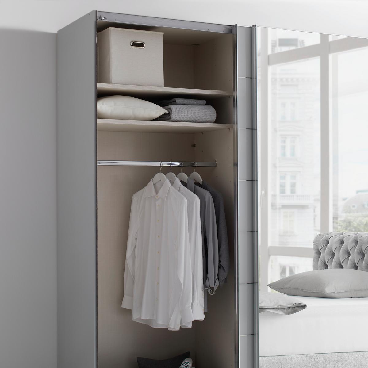 Schwebetürenschrank Sonate Como in Grau - Chromfarben/Grau, Glas/Holzwerkstoff (298/222/68cm) - Premium Living