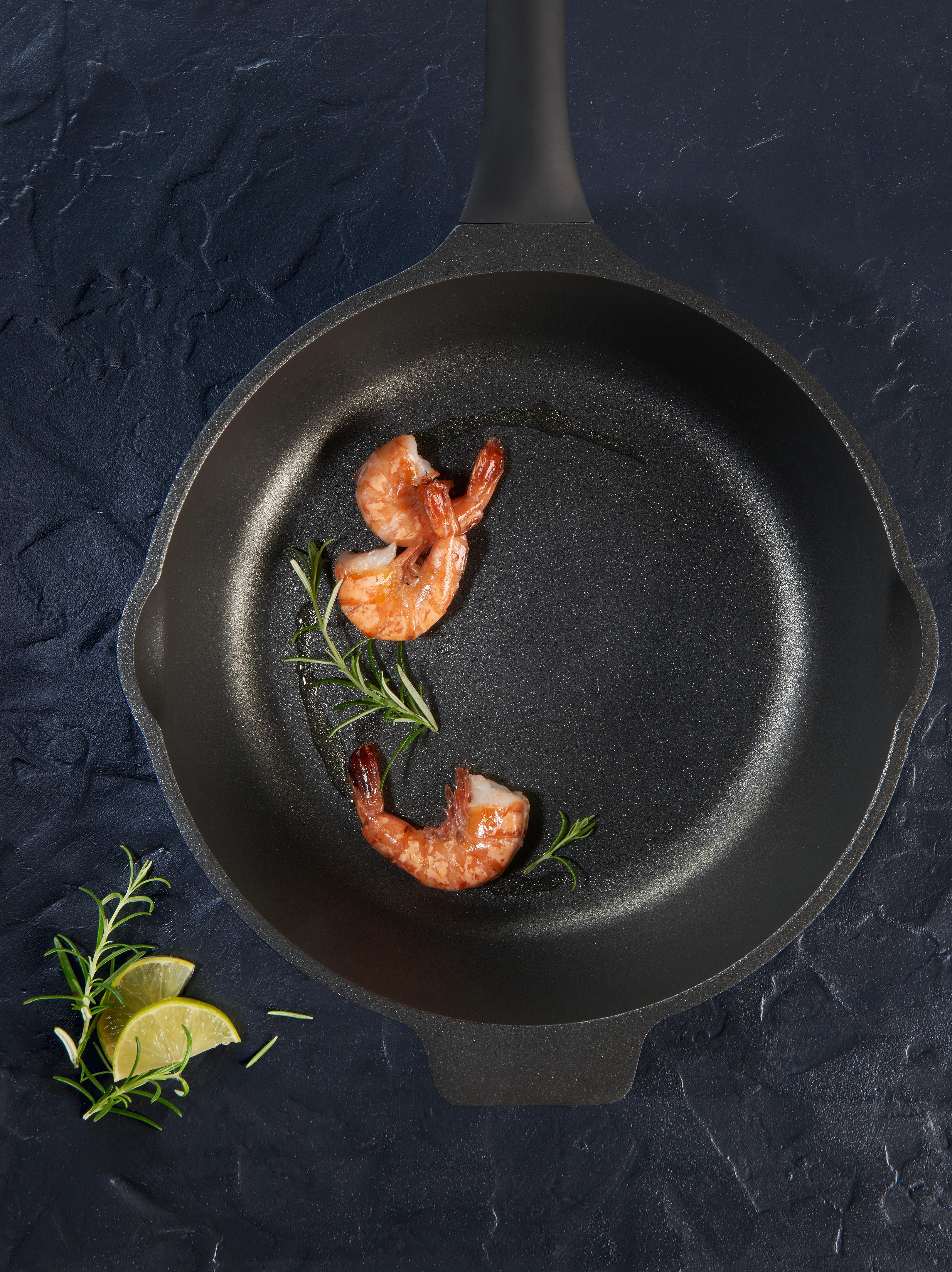 Bratpfanne Black Line in Schwarz Ø ca. 28cm - Schwarz, KONVENTIONELL, Kunststoff/Metall (28/8,5cm) - Gourmesto