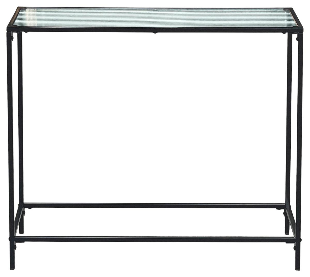 Masă tip consolă SHINE - negru/transparent, Modern, sticlă/metal (80/70/30cm) - Modern Living
