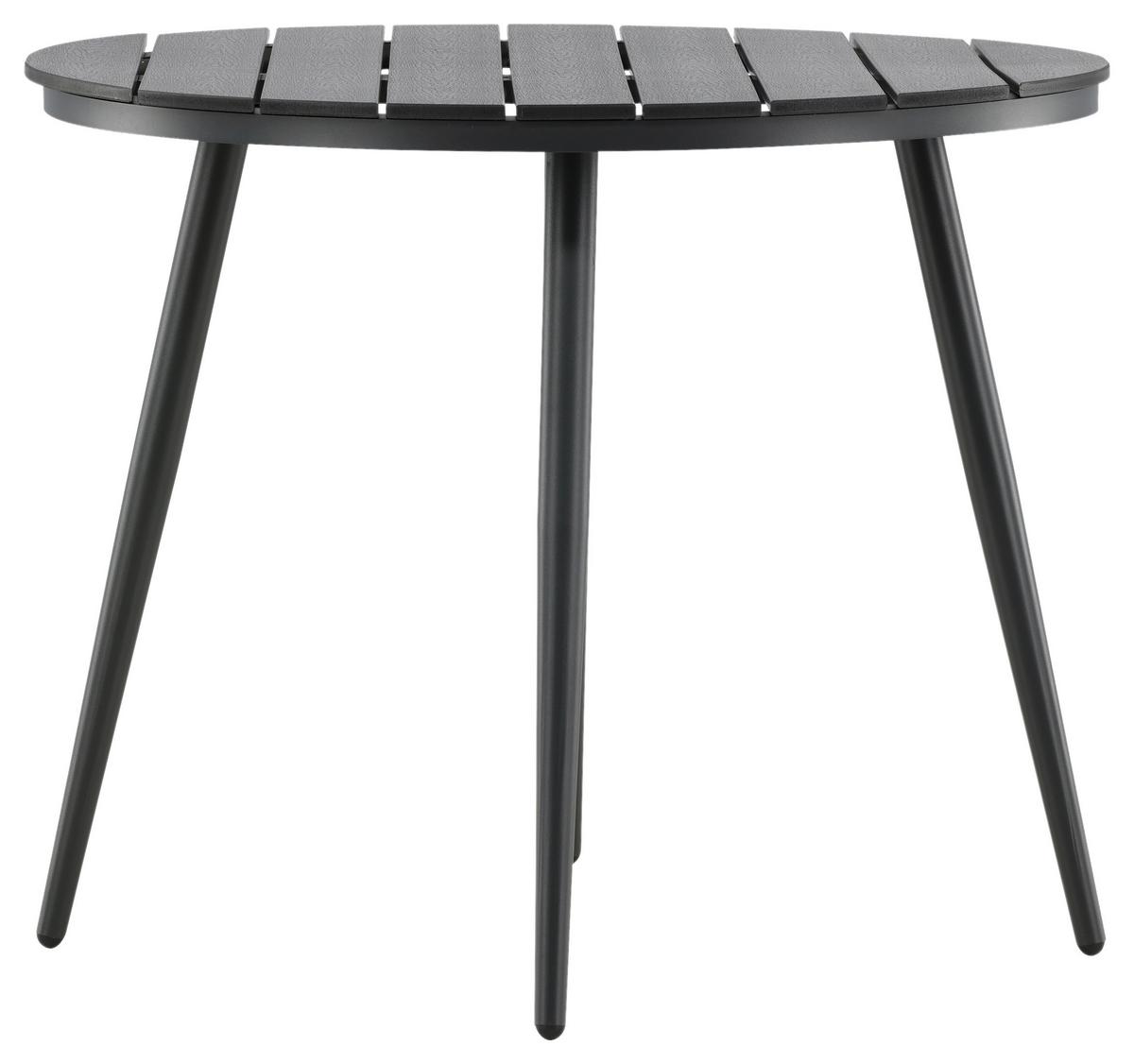 Gartentisch Break ca. 90x90 cm Schwarz - Schwarz, KONVENTIONELL, Kunststoff/Metall (90/74cm) - Gardenson