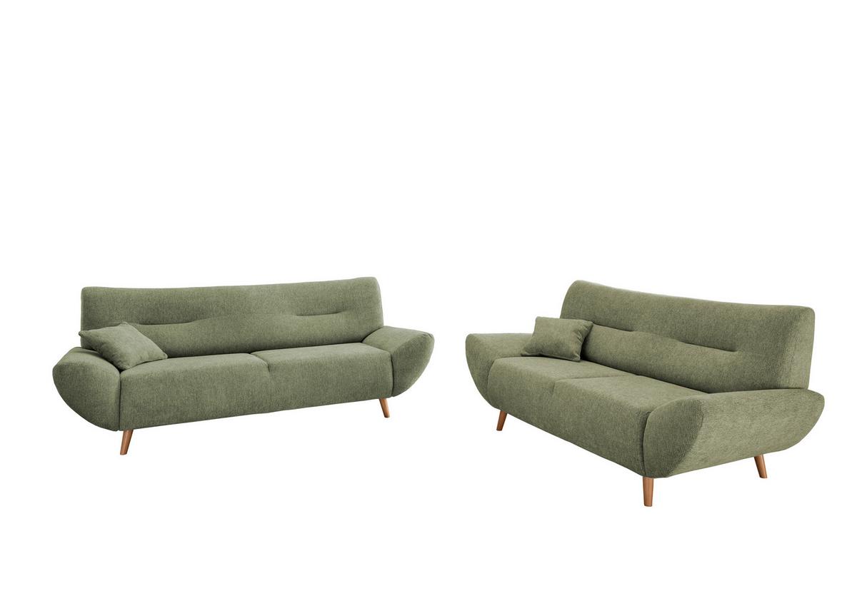 2-Sitzer-Sofa Drago Grün Chenille - Wildeiche/Grün, MODERN, Holz/Textil (173/81/90cm) - MID.YOU