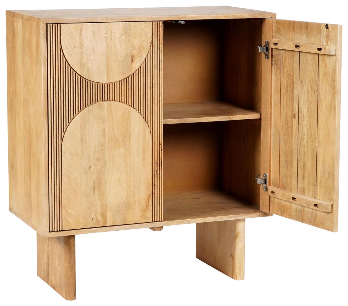 Kommode Curve in Eichefarben - Eichefarben, MODERN, Holz/Holzwerkstoff (80/90/40cm) - Zandiara