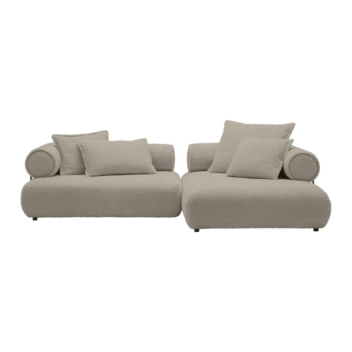 Wohnlandschaft Casimir Silberfarben - Silberfarben/Schwarz, LIFESTYLE, Kunststoff/Textil (310/180cm) - Premium Living