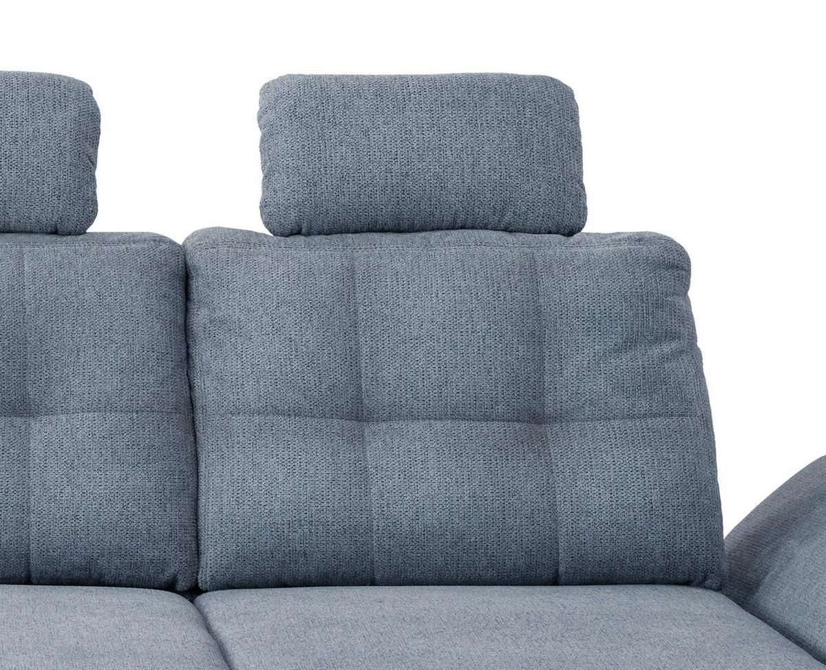 Wohnlandschaft Brizzini Hellblau Chenille - Blau/Schwarz, MODERN, Holz/Textil (176/250-280cm) - Livetastic