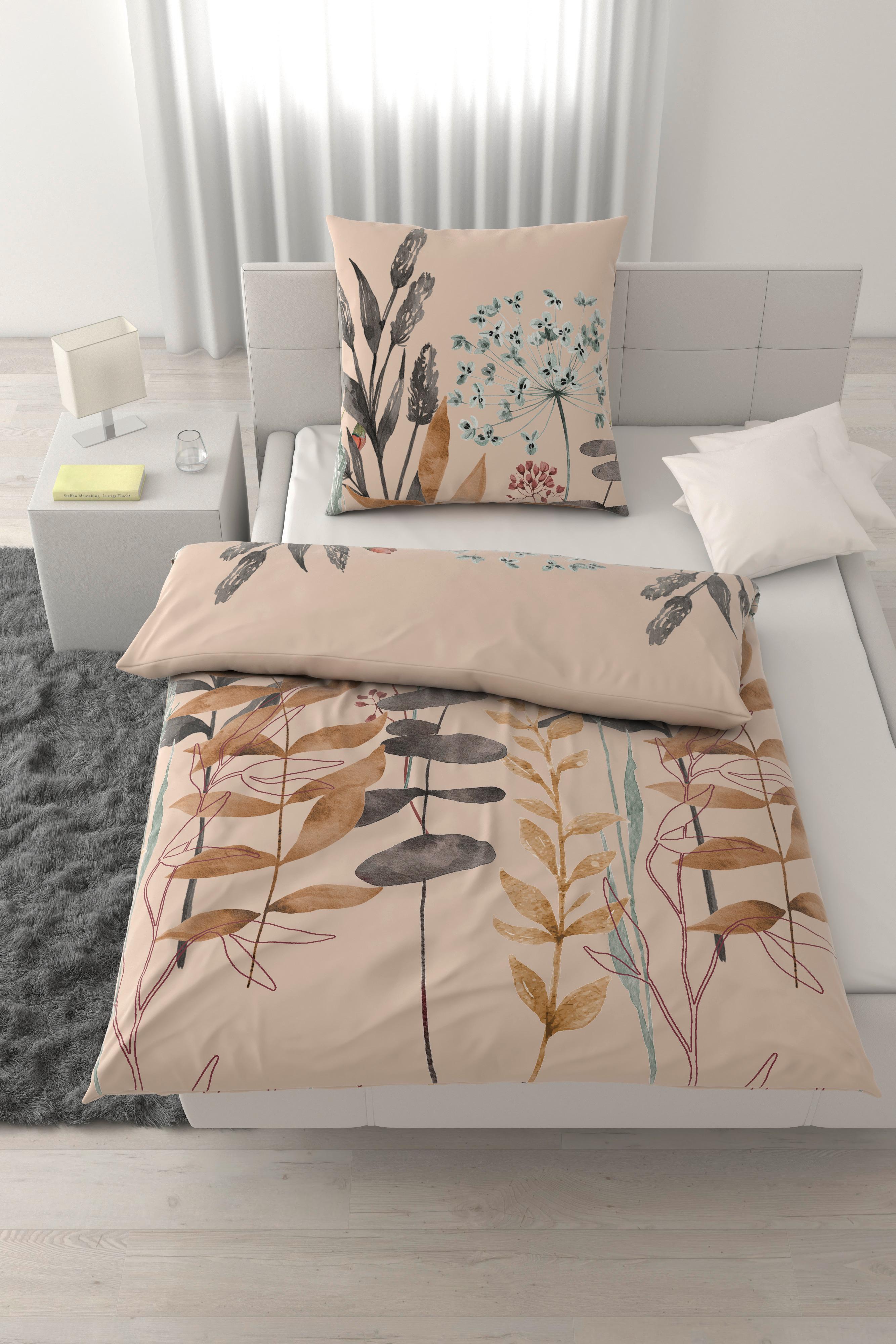 Bettwäsche Leavi Beige ca. 135x200cm - Beige, MODERN, Textil (135/200cm) - Mömax