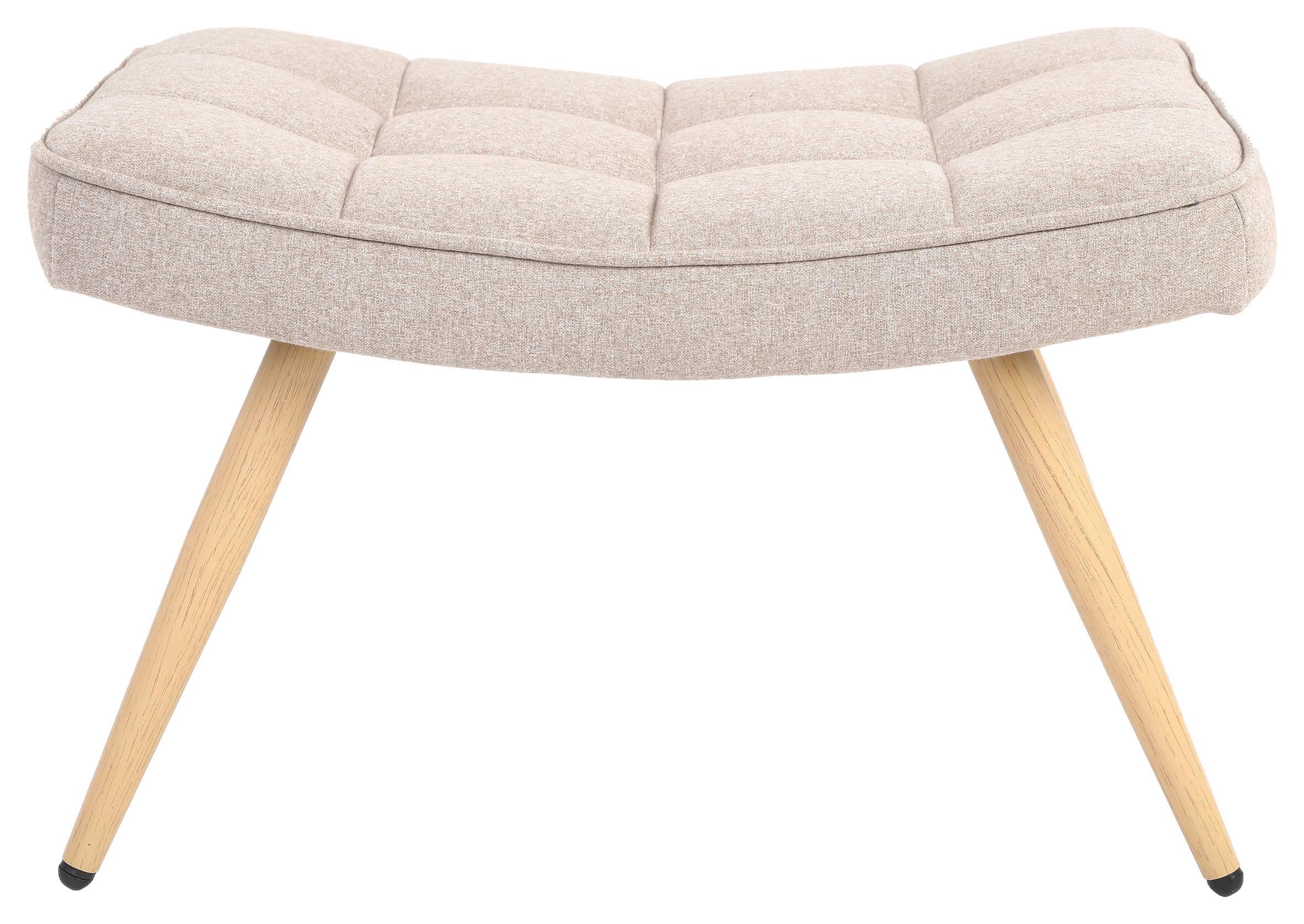 Hocker Uta Beige Webstoff - Eichefarben/Beige, MODERN, Holzwerkstoff/Textil (60/39/41cm) - MID.YOU