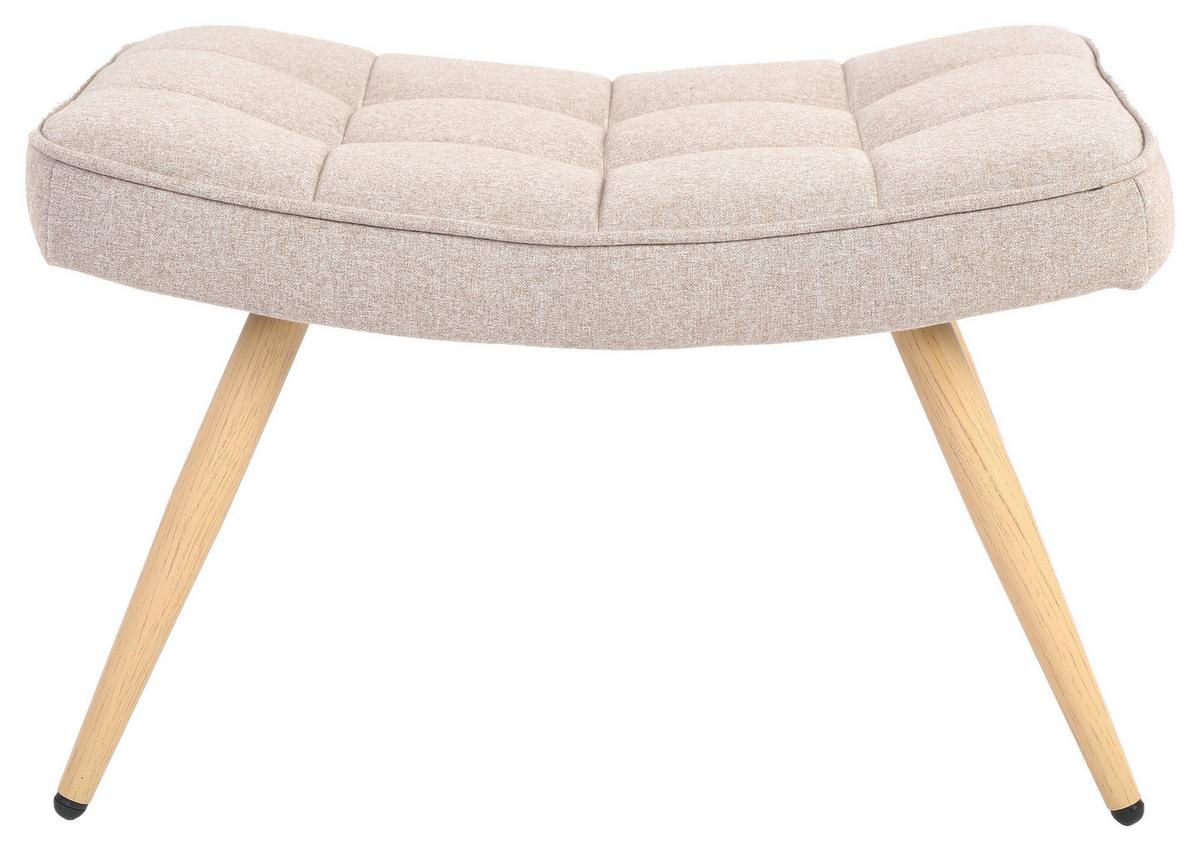 Hocker Uta Beige Webstoff - Eichefarben/Beige, MODERN, Holzwerkstoff/Textil (60/39/41cm) - MID.YOU