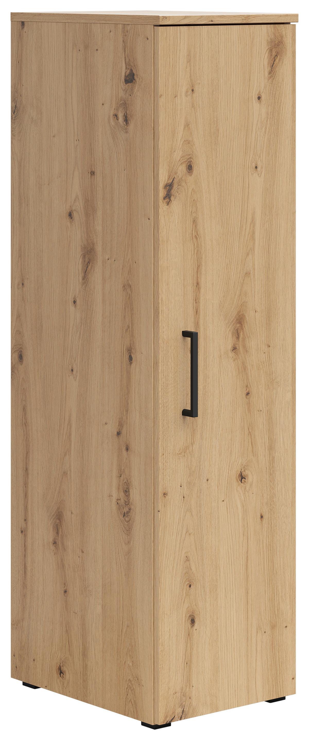 Schrank Multistauraum Eiche Artisan - Schwarz/Eiche Artisan, MODERN, Holzwerkstoff/Kunststoff (30/115/40cm) - Mömax