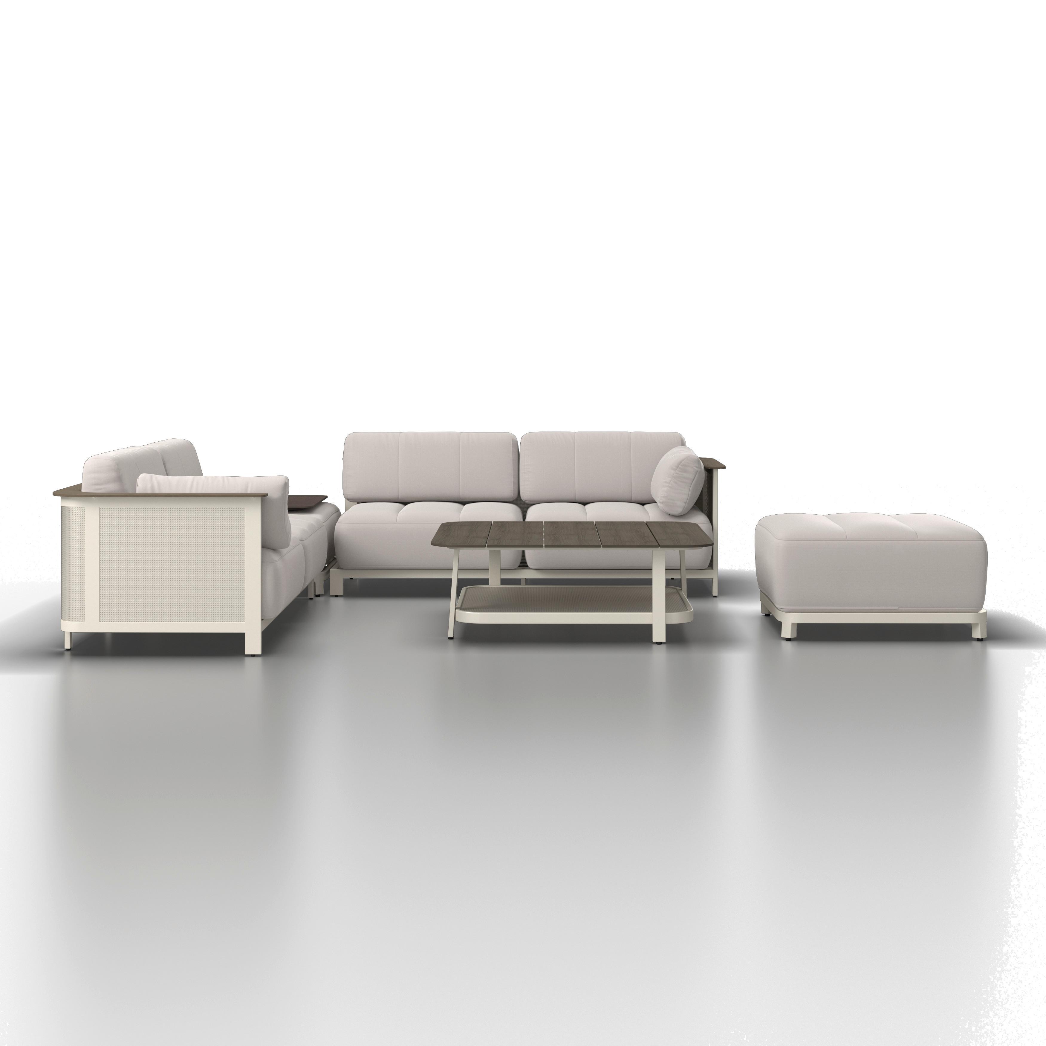 Loungegarnitur Mara Hellgrau Metall/Outdoorstoff +Abdeckung - Dunkelgrau/Hellgrau, MODERN, Kunststoff/Textil (269/269cm) - Bessagi Garden