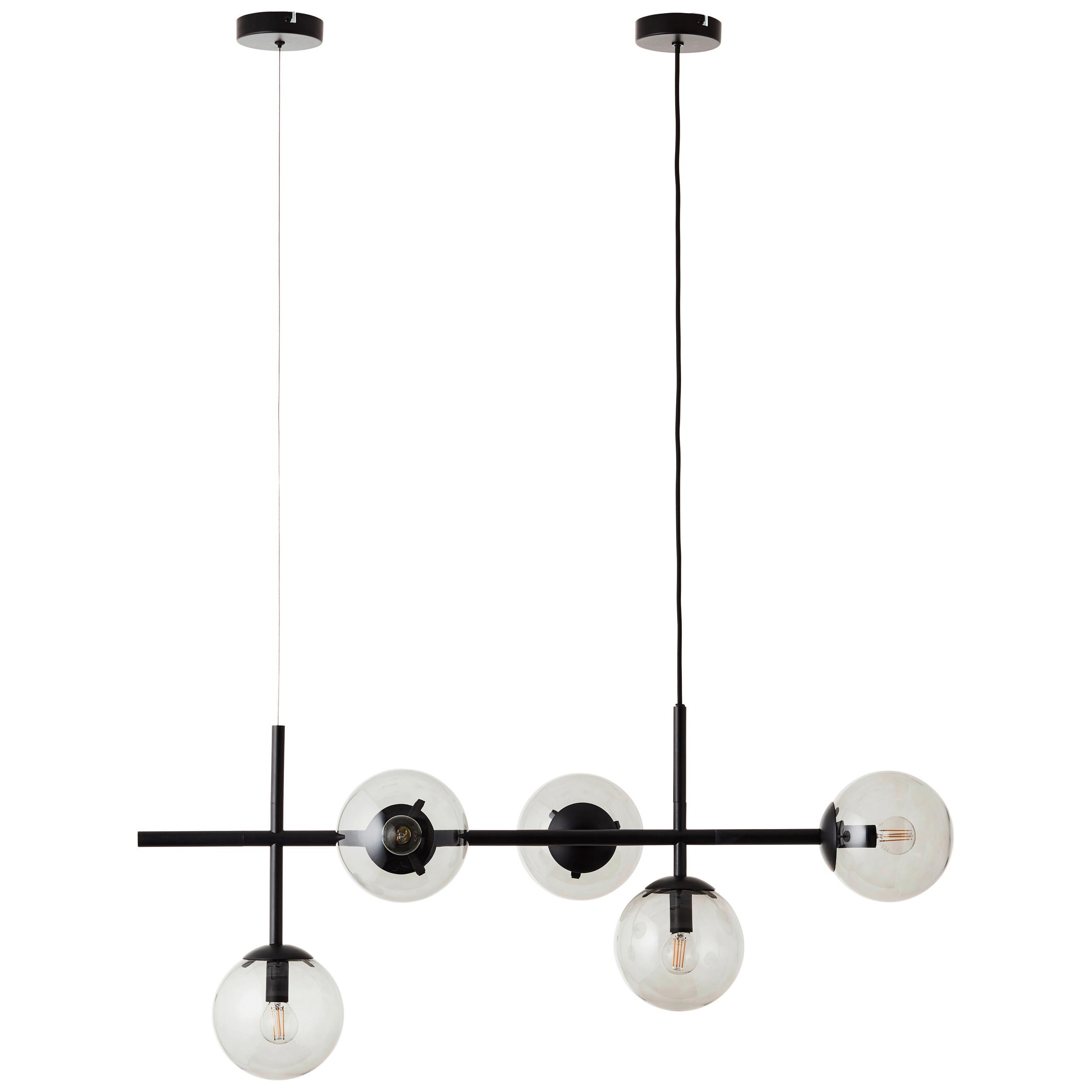Hängeleuchte Ariol Grau/Schwarz max. 25 Watt - Schwarz/Grau, Design, Glas/Metall (93,3/34,5/147,5cm) - Brilliant