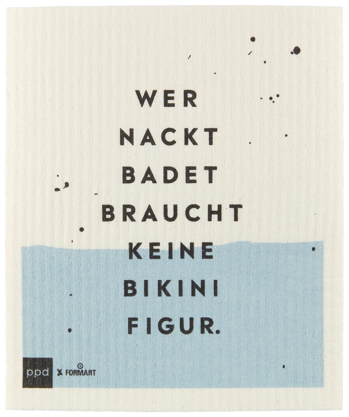 Schwammtuch Peter in Blau/Weiß - Blau/Schwarz, Textil (20/17cm)