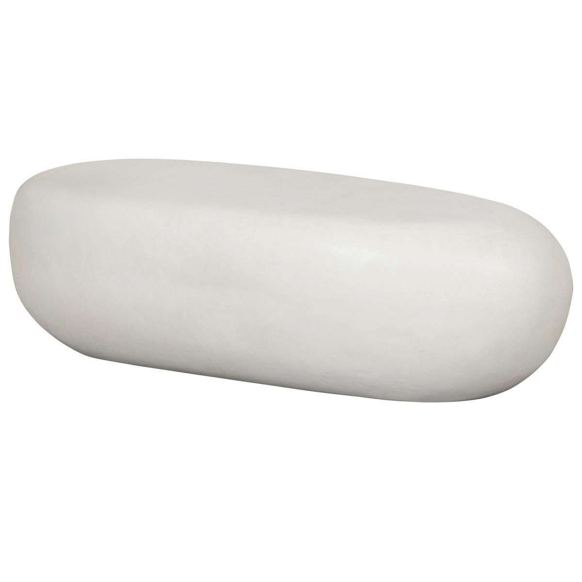 Couchtisch Pebble Weiß B: 100 cm - Weiß, Design, Glas/Keramik (100/43/28cm) - Livetastic