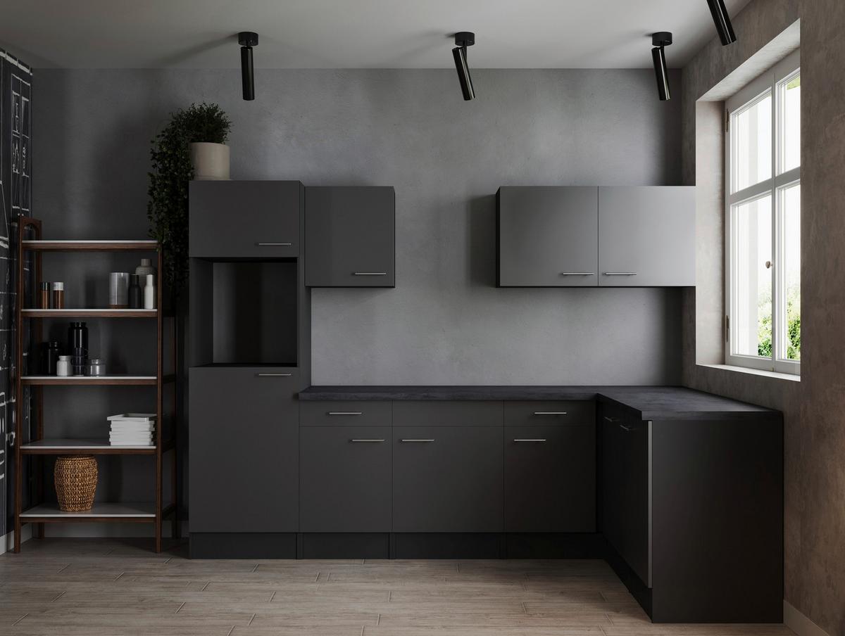 Kotna Kuhinja Brez Aparatov Oliver, 280x172cm - srebrne barve/siva, Design, kovina/leseni material (280/172cm) - Respekta