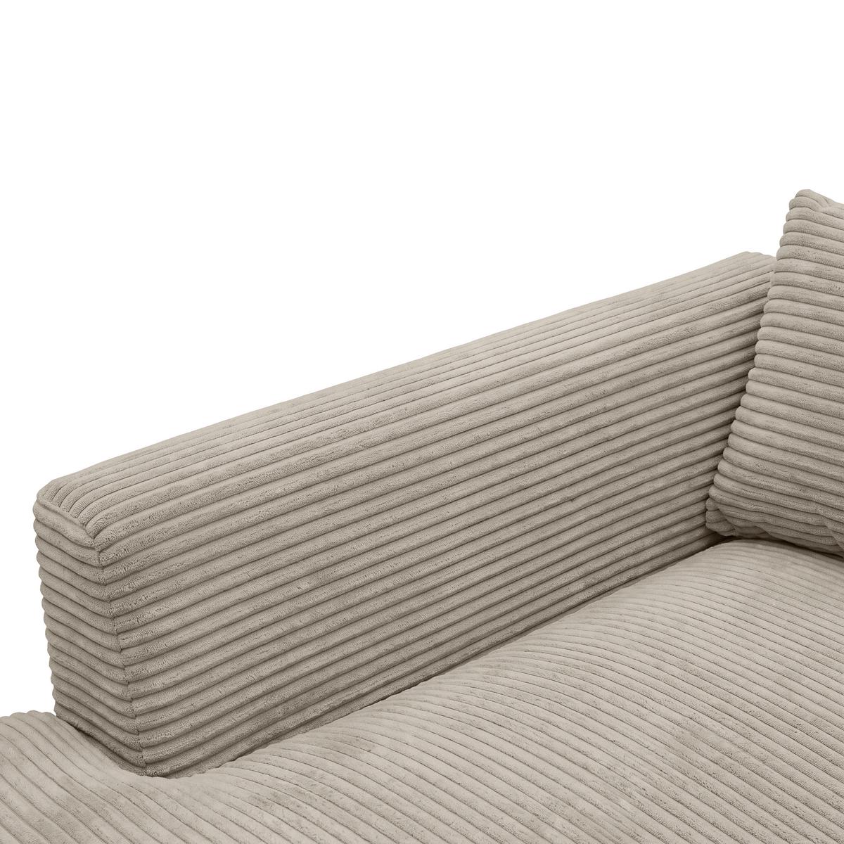 Ecksofa Pedro Taupe - Taupe/Schwarz, MODERN, Kunststoff/Textil (190/300cm) - Mömax