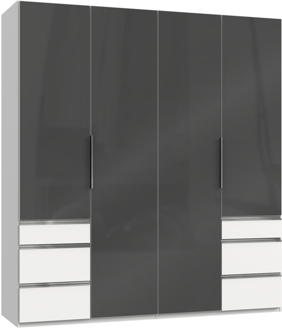 Ormar S Klasičnim Vratima Level 36c - bijela/siva, Moderno, staklo/drvni materijal (200/216/58cm) - Modern Living