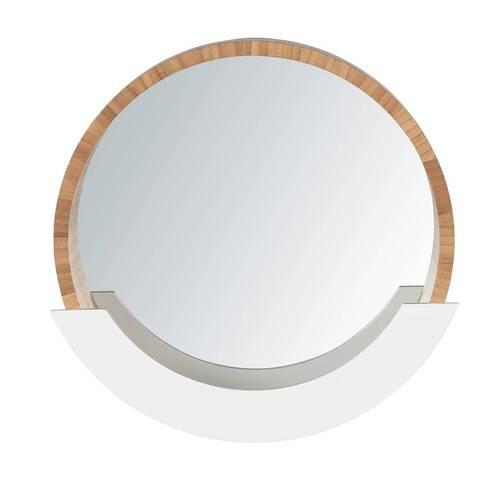 Wandspiegel Fabiola in Braun/Weiß - Braun/Weiß, MODERN, Holz (39/38/9,5cm) - Mömax