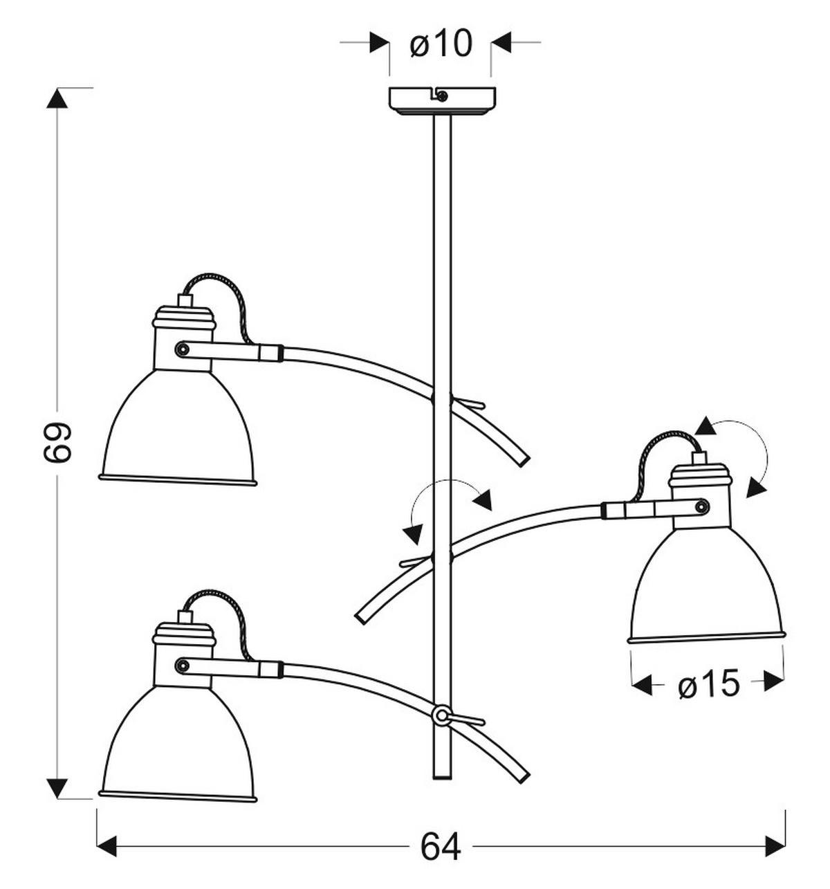 Svjetiljka Viseća 33-72061 - Basics, metal (64/64/69cm)