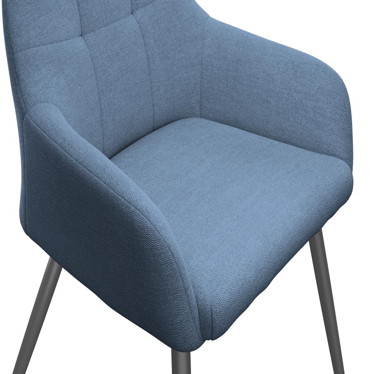 Naslanjač Joe Ii, Modra - modra/črna, Konvencionalno, kovina/tekstil (58/86/61cm)