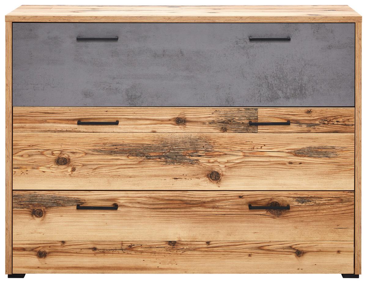 Comodă Alicante - culoare lemn molid/gri, Modern, material pe bază de lemn (120/89,4/38cm)
